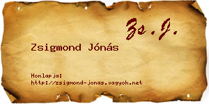 Zsigmond Jónás névjegykártya