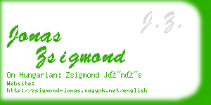 jonas zsigmond business card